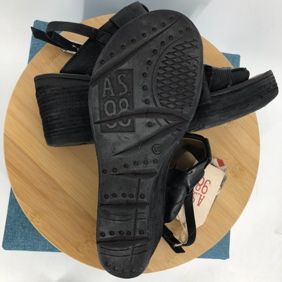 A.S.98 NEW NWT Black Nasser Platform wedge  sandals size 40 (9-9.5) - Picture 6 of 16